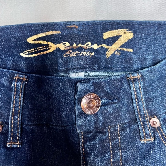 Seven7 Tummyless high rise skinny jeans denim size 12 dark wash stretch slimming - Picture 2 of 10